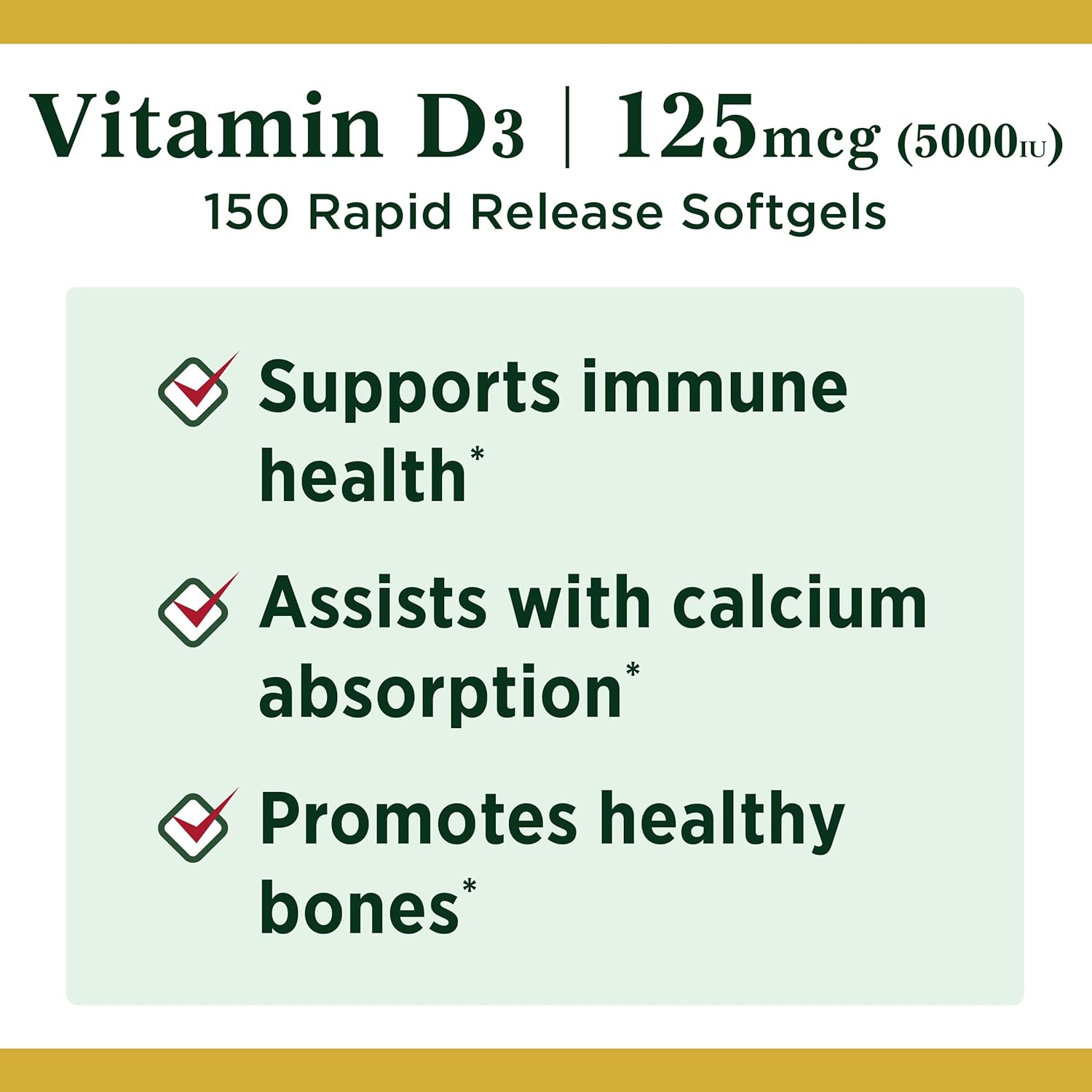 Vitamin D by Nature’s Bounty for immune support. Vitamin D provides immune support and promotes healthy bones. 5000IU, 150 Softgels: Health & Personal Care