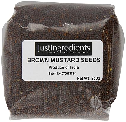 JustIngredients Essential Schwarze/Braune Senfkörner, Black/Brown Mustard Seeds, 2er Pack (2 x 250 g)