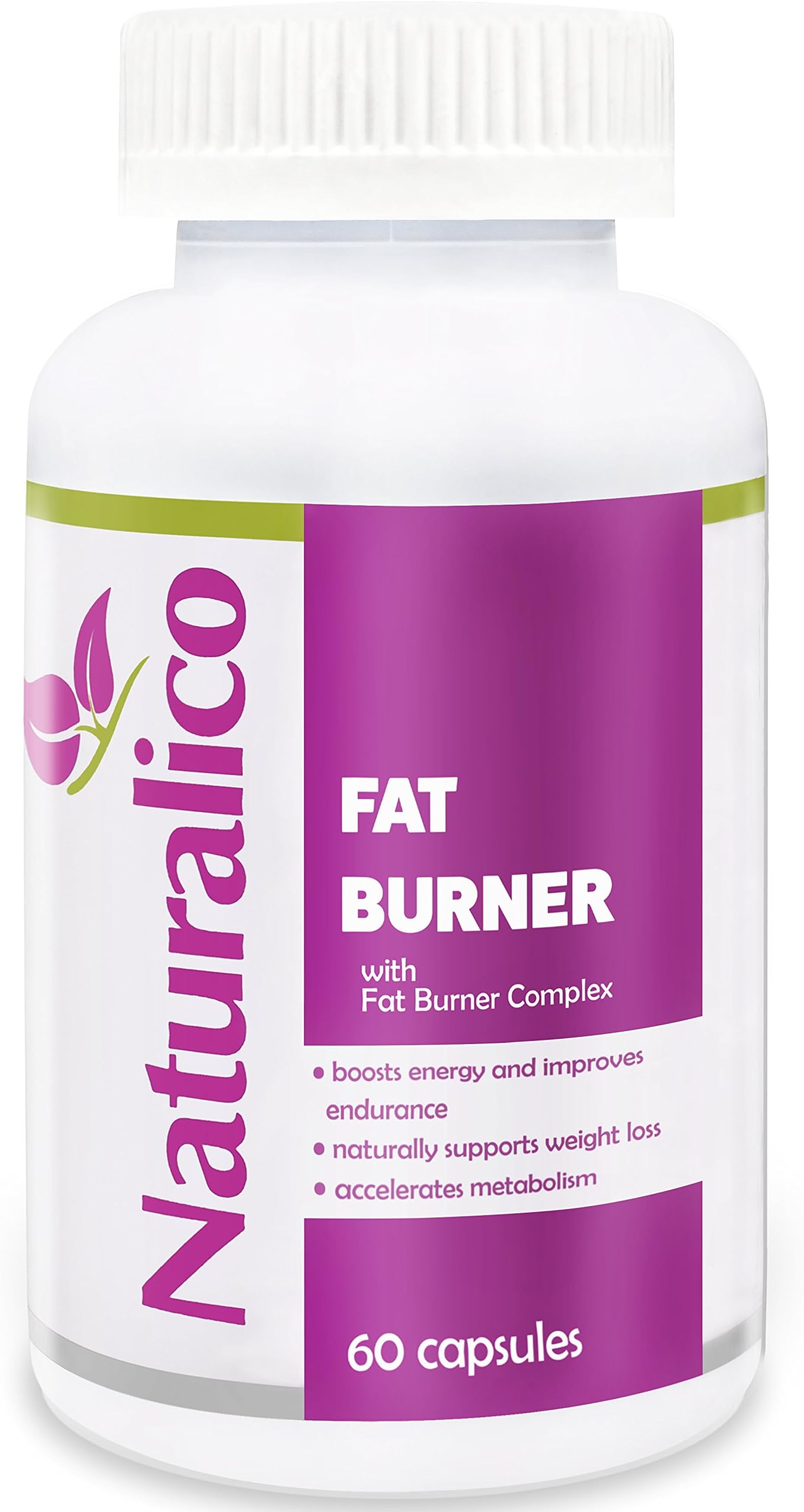 Naturalico Fat Burner | USA Made | GMO Free | Supports Weight Loss | 100% Pure Coffee Arabica, Cayenne, Green Tea, Grapefruit and L-Carnitine | 60 Capsules for 60 Days