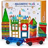 CuteTiger Mangetic Tiles, 100PCS Magnet Building Toys, Magnetic Building Set for Kids, Stacking Blocks, Perfect STEM Toys Gift for Boys and Girls
