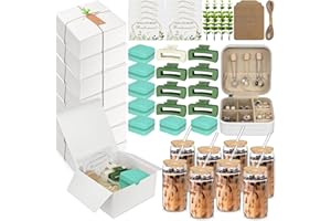56 Pcs 8 Set Bridesmaid Proposal Gift Box Set, Jewelry Boxes, 15 oz Glass Cups, Hair Clips, Gift Boxes, Invitation Card for W