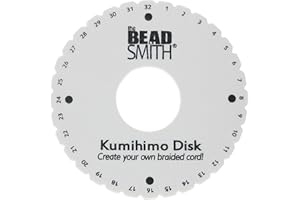The Beadsmith Round Kumihimo Disk, 6 inch diameter, 3/8” thick dense foam, Jewelry Tools for Braiding, 1 disks