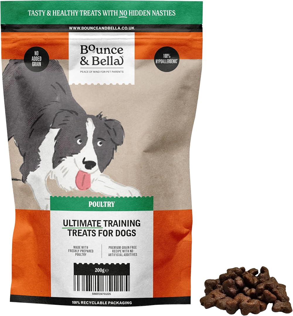 Bounce and Bella Grain Free Dog Treats 200g Training Treats 80% Poultry