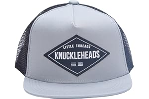 KNUCKLEHEADS LITTLE THREADS Toddler Baseball Hat - Infant Trucker Hats - Boy Outfit - Newborn Sun Hat - Baby Youth Snap Back Trucker Mesh Brim Gorros
