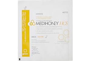Derma Sciences 31722 Medihoney Dressing Hydrogel Colloidal Sheet, Adhesive, 2.8" Width x 2.8" Length (Pack of 10)