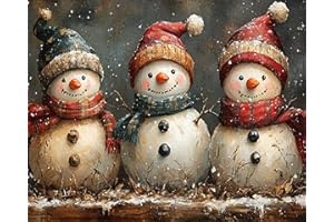 Clendo Christmas Paint by Numbers Kit for Adults- Snowman Adult Paint by Number Kits on Canvas Arts Crafts for Adults(16 x 20 Inch)