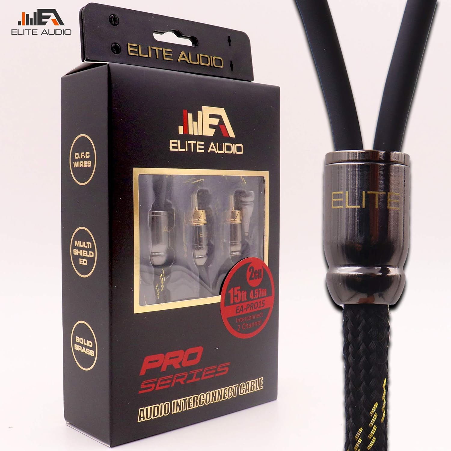 Elite Audio PRO 100% Copper 2 Channel 12' ft RCA Audio