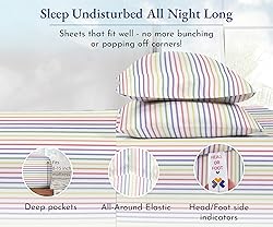California Design Den Rainbow Stripe Twin-XL Sheets