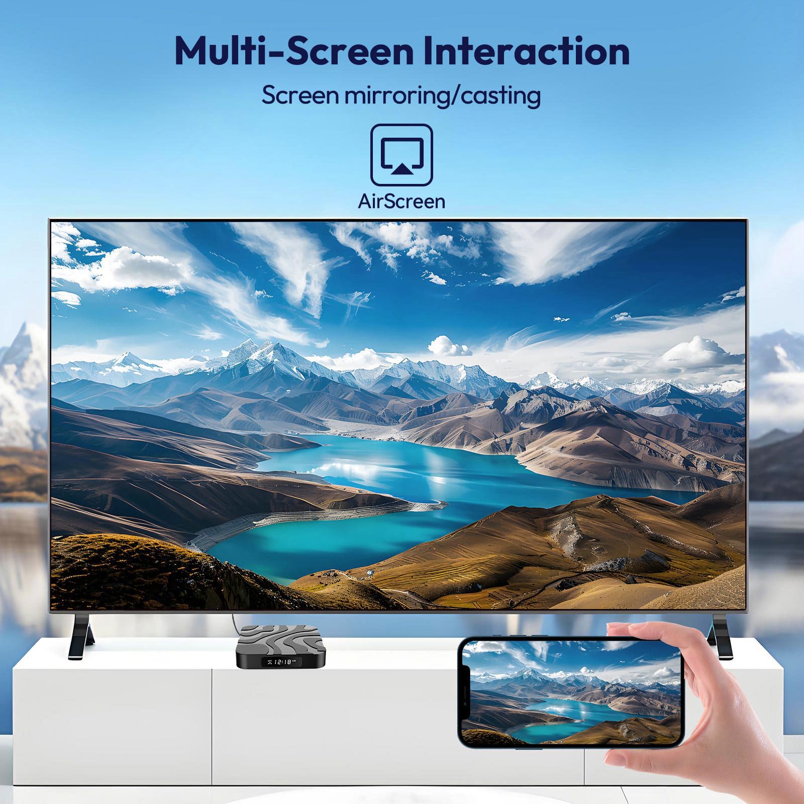 2025 Android TV Box 12.0, Android Box 4GB RAM 32GB ROM H618 Quad-Core CPU 6K TV Box Support 2.4/5G Dual WiFi Ethernet Bluetooth 4.0 H.265 Smart Box