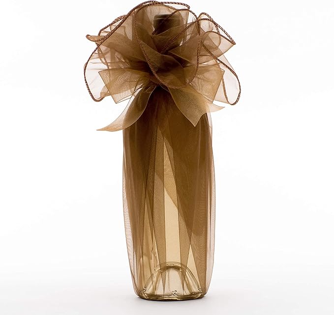 Creative Ideas Organza (6 pk) 28" Wine Bottle Wrap, Copper 6 Pack