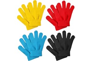 4 Pairs Kids Winter Gloves,Warm Knit Gloves for Kids 5-12,Toddler Gloves for Boys & Girls Cold Weather