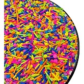 Colorful Sprinkles for Baking, Edible Neon Sprinkles, Rainbow Confetti Jimmies Sprinkle Mix for Cupcake Toppers Cake Decorating Cookie Decorations Ice Cream Toppings