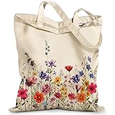 Miss Adola Canvas Tote Bag with Zipper – Cute Canvas Bags for Women Aesthetic Design Reusable Totes for Shopping Work Travel
