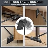 JEHONN Long Handled Dustpan and Brush Set 138 cm Swivel Broom Black Gray view 3