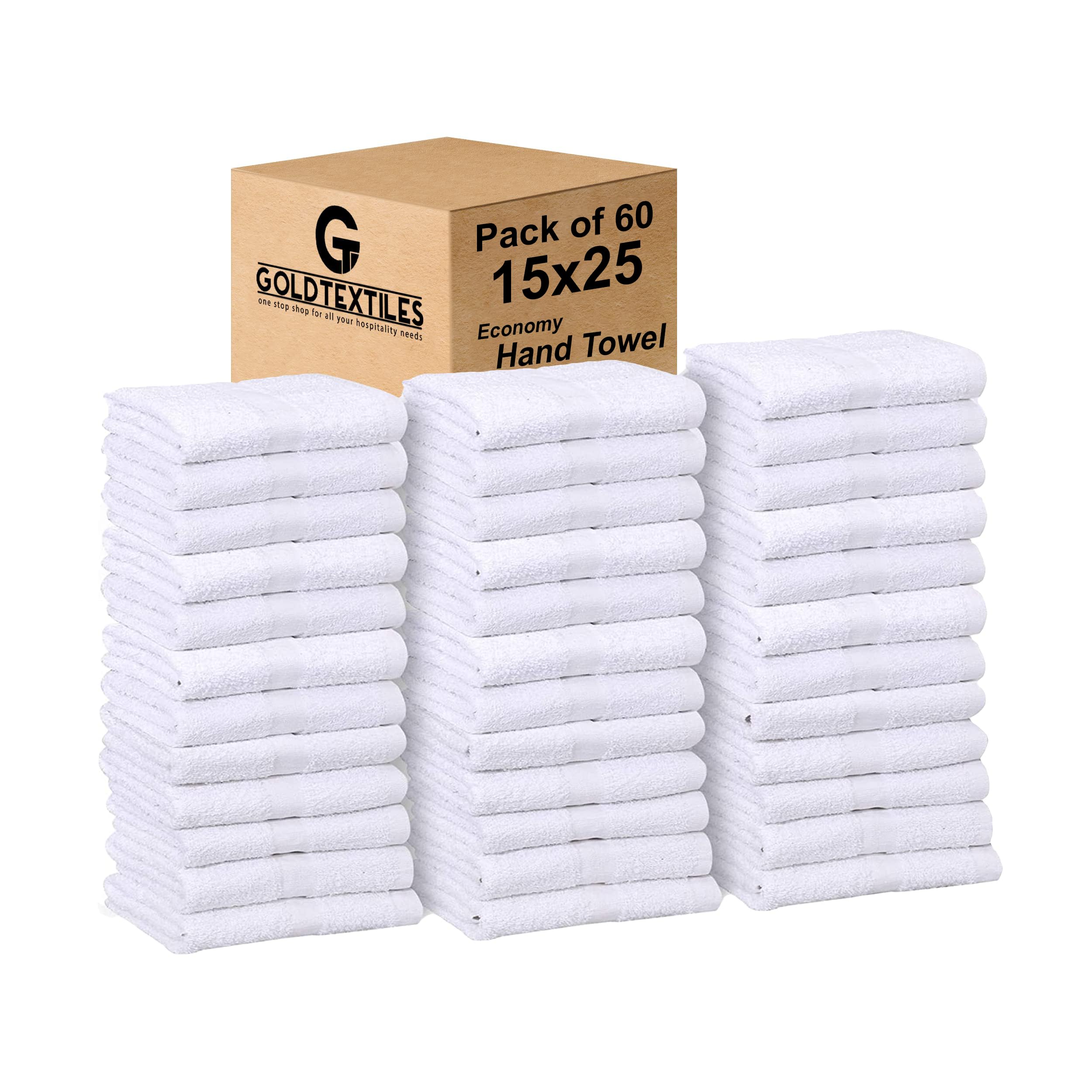 GOLD TEXTILES Bulk Pack 60 Pcs (5 Dozen) White