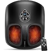 JZBRAIN Shiatsu Foot Massager Machine with Heat : Deep Kneading Foot Massager with Vibration & Compression for Plantar Fasciitis & Neuropathy - for Women & Men,Relax for Home Office Use (Black)
