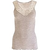 EGI ® Exclusive Collections Women's Merino Wool Blend Lace-Trimmed Tank Top. Proudly Made in Italy.