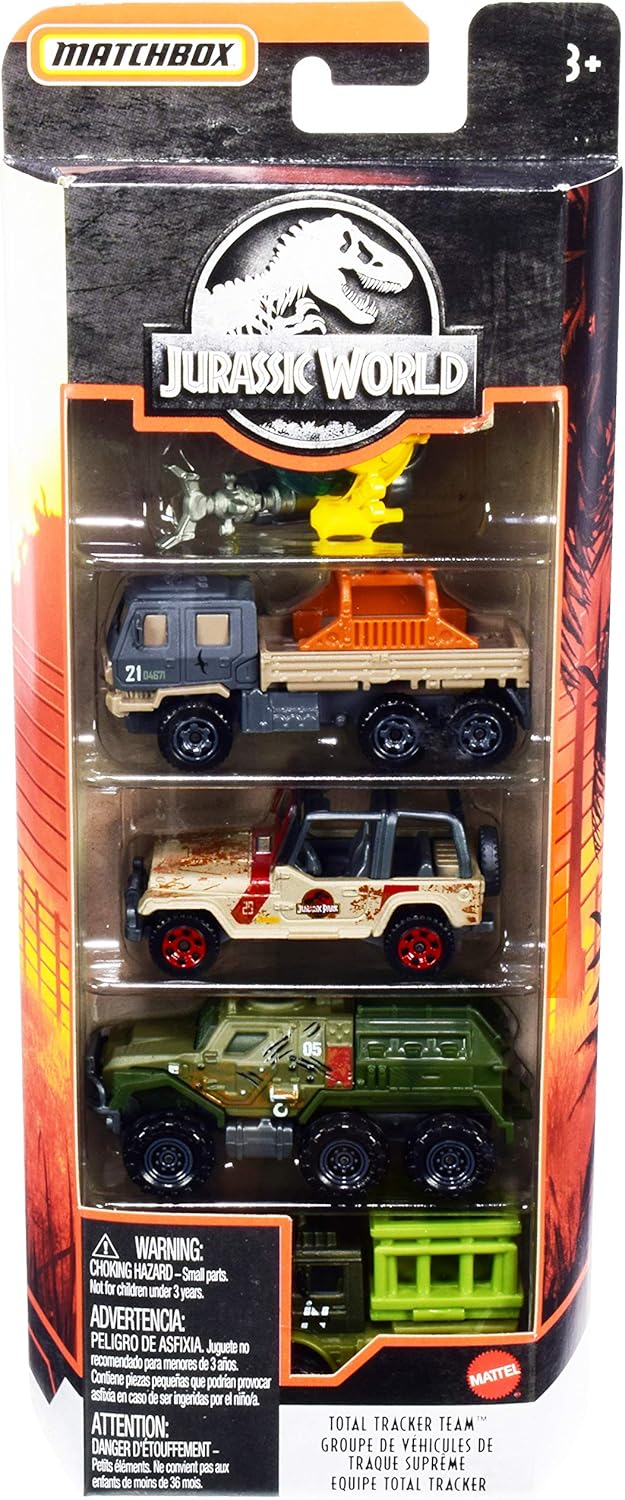 jurassic world matchbox 5 pack