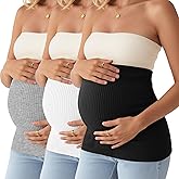 Oakgarden 3 Pack Maternity Belly Bands for Pregnant Women Stretch Ribbed Pregnancy Support Belt Pants Extender