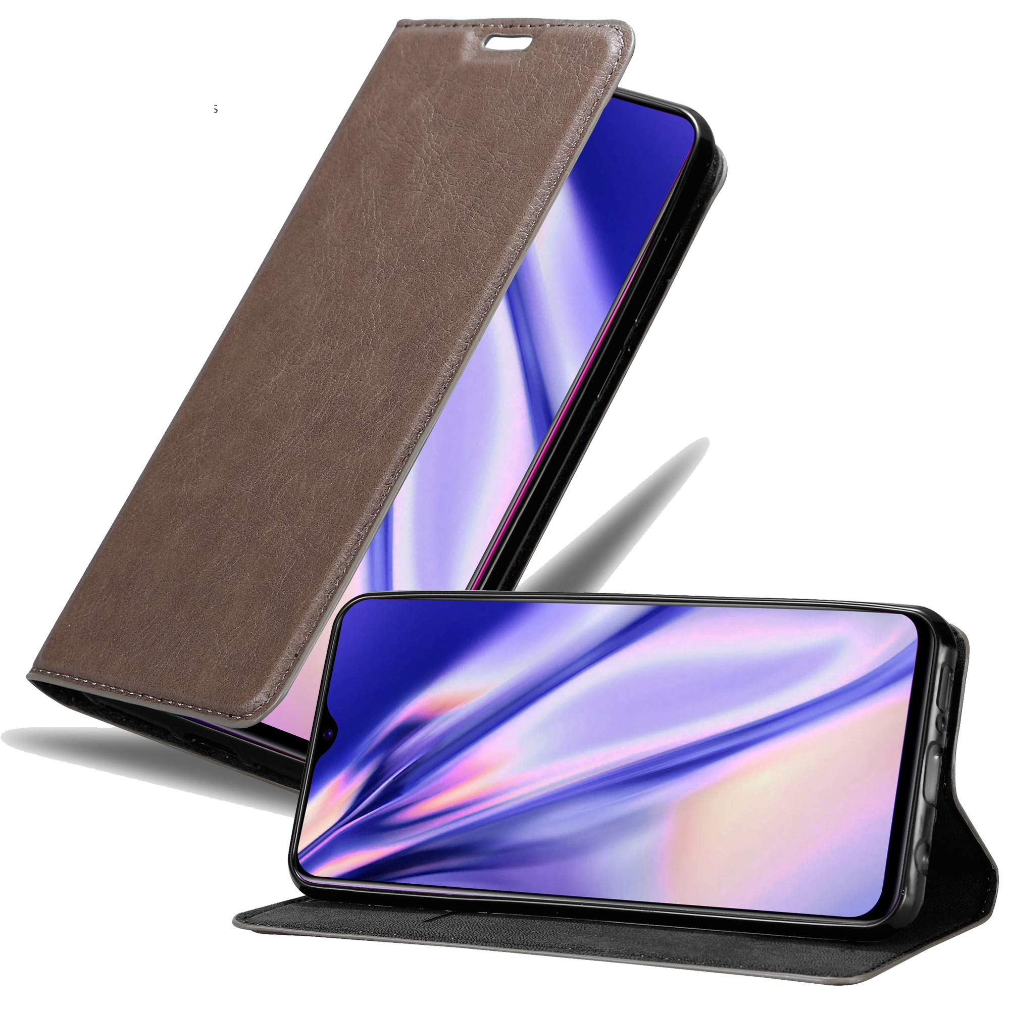 cadorabo Book Case works with OPPO R17 in COFFEE BROWN - with Magnetic Closure, Stand Function and Card Slot - Wallet Etui Cover Pouch PU Leather Flip