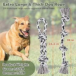 UPSKY Large Dog Rope Toys for Aggressive Chewers,2