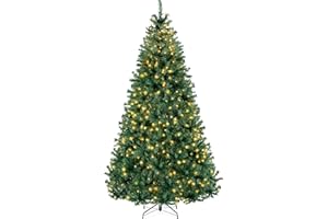 Best Choice Products 6ft Pre-Lit Christmas Tree Premium Hinged Artificial Pine Lighted Holiday Tree for Home, Office w/ 1,000 Branch Tips, 250 Lights, Metal Hinges, Foldable Base