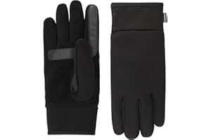 isotoner Men’s Tech Stretch Touchscreen Texting Double Lined Cold Weather Gloves with Water Repellent Technology