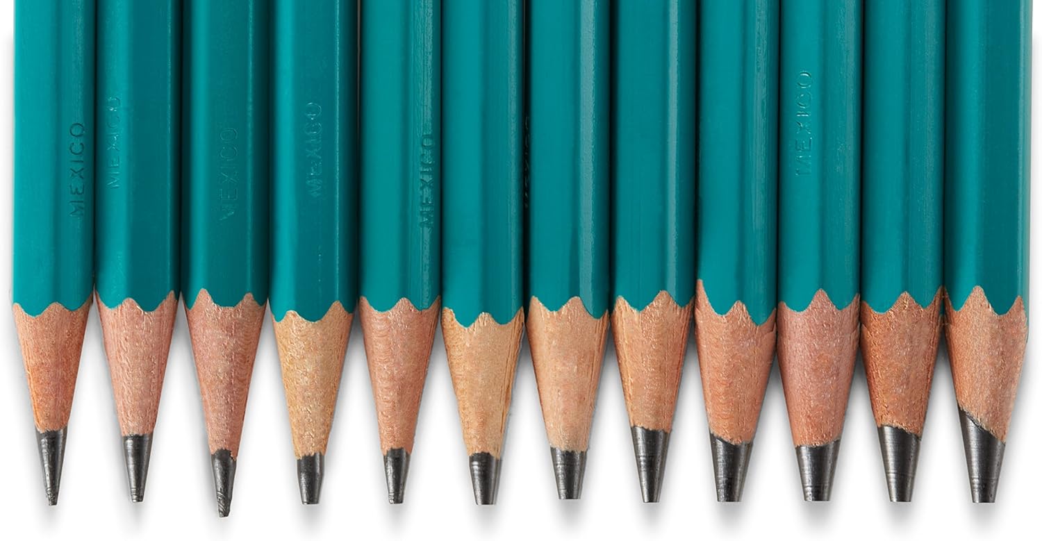 Prismacolor 24192 Premier Turquoise Graphite Sketching Pencils, Medium Leads, 12-Count : Wood Colored Pencils : Office Products