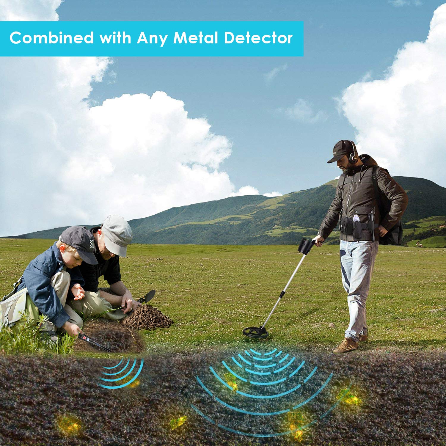 ... Metals and Coins in Caves,Soils with Multifunctional 180° Rotatable Shovel & Waist Bag-Combined with Any Metal Detector for Treasure: Sports & Outdoors