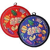 2 PACK Tortilla Warmers, Premium Insulated Fabric Pouch, Tortilla Holder, Keeps Tacos, Naan, Pizza Warm (Orange+Bule)