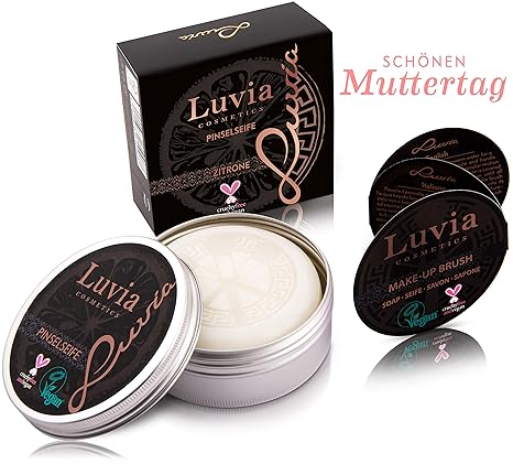 Luvia Cosmetics Pinselseife Kosmetik - Essential Brush Soap Citro – Zur Kosmetik-Pinsel-Reinigung – Ideale Beauty-Blender Sei