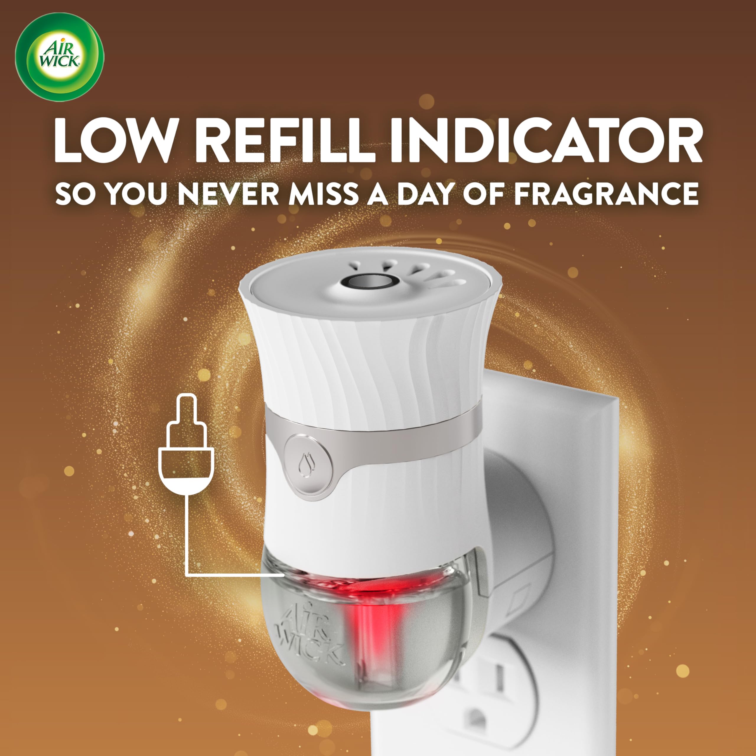 Air Wick Plug In Scented Oil Refill,Fall Scent, Fall Décor, Brown Sugar and Vanilla, 5 ct