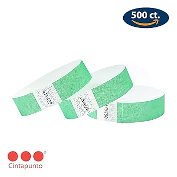 Cintapunto® - 500 Stück Packung - 3/4' (19 mm) Tyvek Eintrittsbänder, Tyvek Bänder, Tyvek Festival Armbänder, Tyvek Armbänder