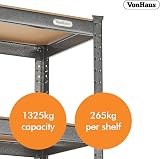 VonHaus 5-Tier Garage Shelving Units 1325kg Capacity 180x120x40cm view 6