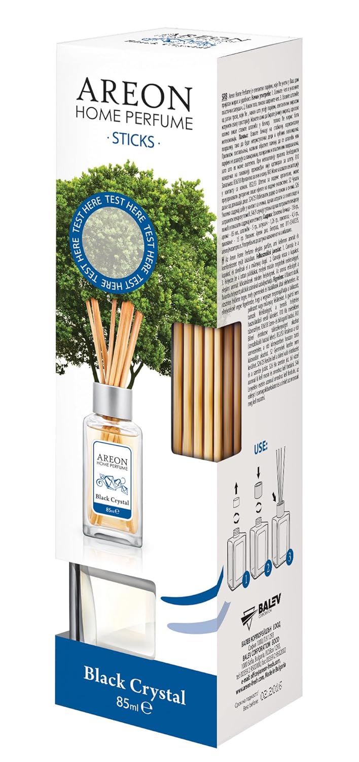 Areon Home Luxury Perfume Reed Diffuser Black Crystal + 10 Rattan Reeds