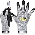 DEX FIT Level 5 Cut Resistant Gloves Cru553, 3D-Comfort Fit, Firm Grip, Thin & Lightweight, Touch-Screen Compatible, Durable, Breathable & Cool, Machine Washable; Grey XL (10) 3 Pairs