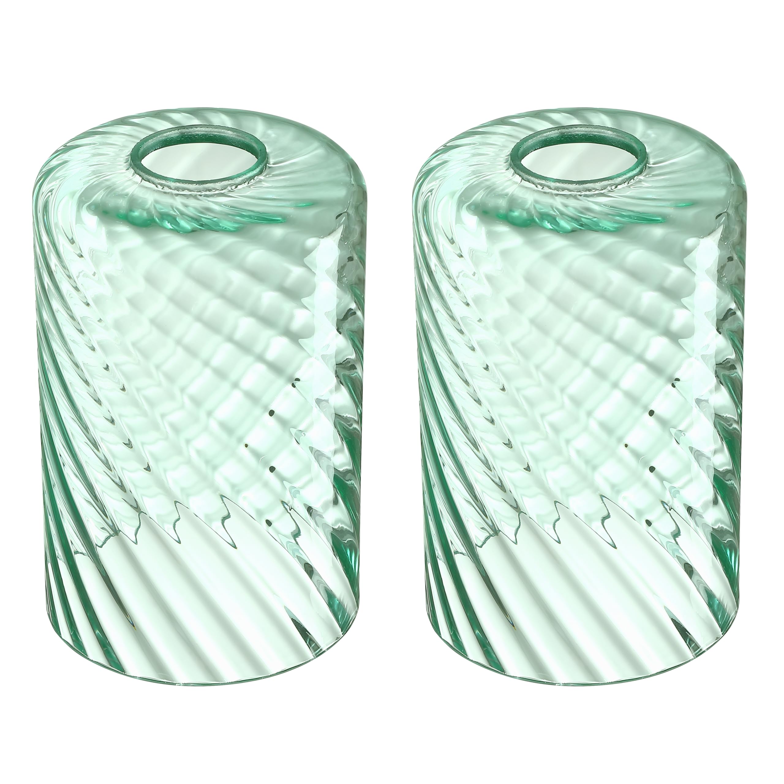 Photo 1 of 2 Pack 4.7 Inch Handblow Drum Green Textured Glass Shade Covers Light Fixture,Replacement for Mini Pendant Light Chandelier Ceiling Semi Flush Mount Light Wall Sconce Fixture