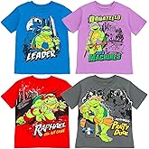 Teenage Mutant Ninja Turtles Leonardo Michelangelo Raphael Donatello 4 Pack T-Shirts Toddler to Big Kid