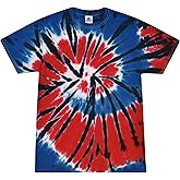 Colortone 100% Cotton Tie Dye T-Shirt for Women and Men, 2X-Large, Independence