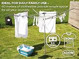 Addis 40m 4 Arm Rotary Washing Line with Tension Adjustment - Grey view 2