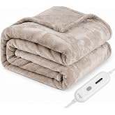 Tefici Heated Blanket Throw,Ultra Soft 2-Layer Flannel Electric Blanket | 3 Heat Settings, 4H Auto Off, ETL/FCC Certified, Overheat Protection, Machine Washable, for Couch &amp; Bed, Office, Women Gifts