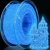 MEUYMEU 1KG Glitter Firefly Blue in the Dark PLA+ Filament, 3D Filament | Glitter Firefly Blue luminous PLA+ Filament 1.75mm,Long-Lasting Glow, Fits Most 3D Printers, Best with UV Lamps
