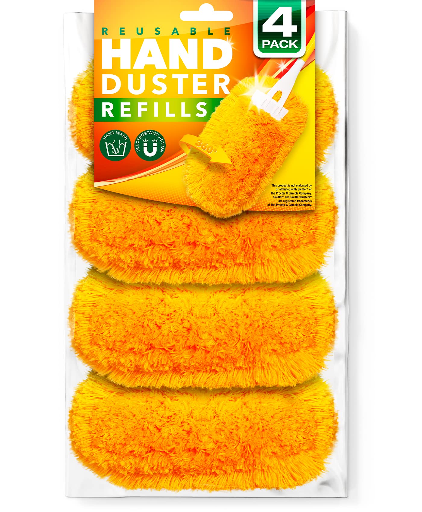 Reusable Duster Refills for Swiffer Duster, 360 Heavy Duty Duster Refills, 4-Pack (Handle is Not Included)