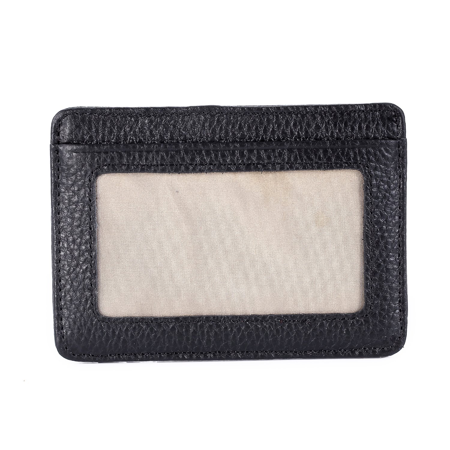 IVESIGN Slim Front Pocket Wallet RFID Blocking Credit Card Holder With ID Window (Black)