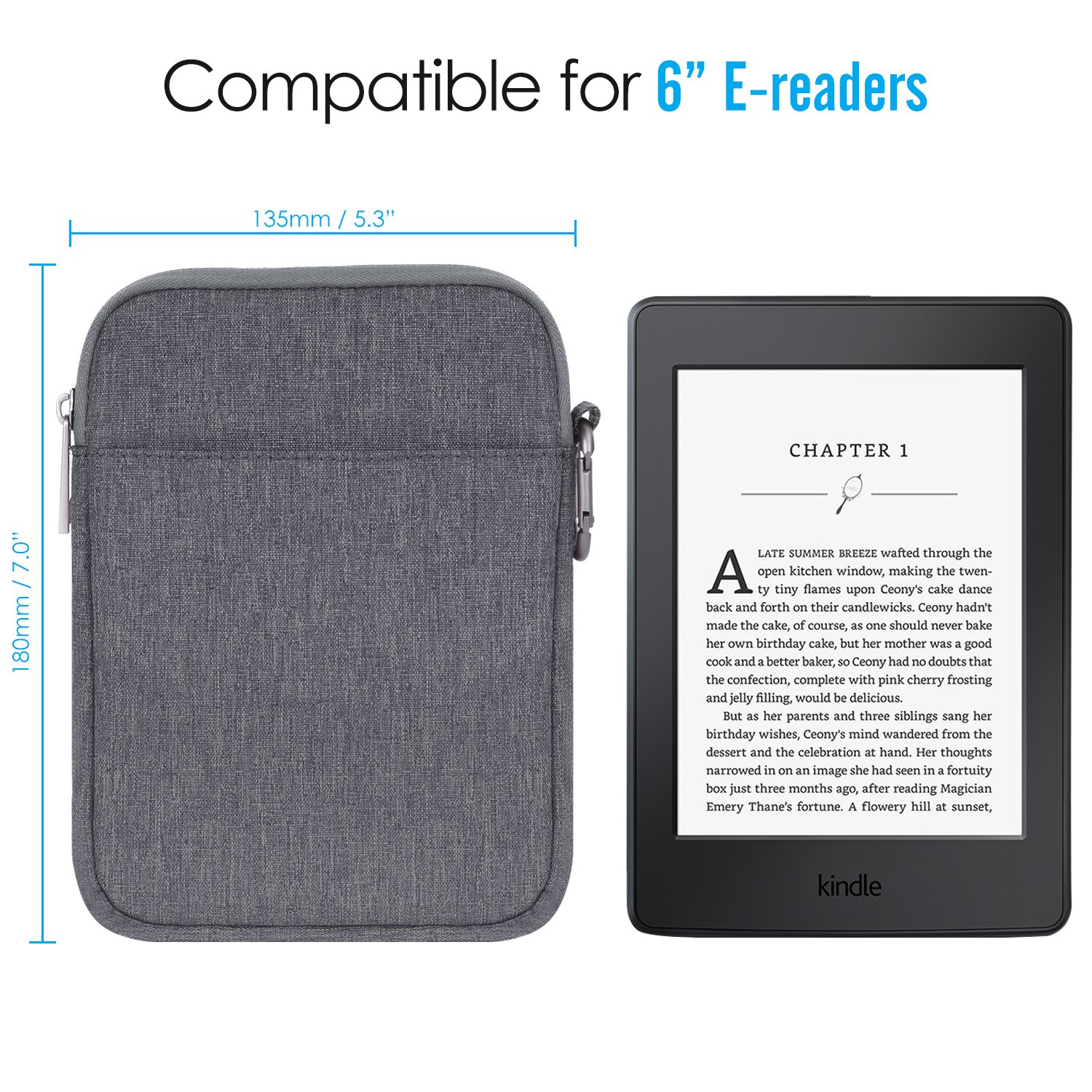 MoKo Kindle Sleeve Case Soft Bag Pouch for Kindle 10th,Kindle Oasis