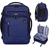 ECOHUB 17" Small Travel Backpack, United Airlines Personal Item Bag 17x10x9 with 16 Pockets, Water Resistant Rucksacks Fit 15.6" Laptop, AirTag Pocket, Lightweight Casual Daypack, 25L, Blue