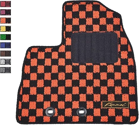 Amazon Kemmel ケメル カーマット ダイハツ コペン 平成26年6月 La400k At 専用フロアマット スポーツモデル チェック生地 オレンジ フロアマット 車 バイク