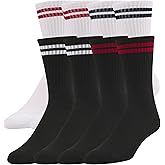 Quiksilver Mens Socks 8 Pairs Crew Socks for Men Premium Athletic Shoe Size 8-12