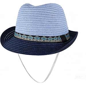 Kids Western Panama Fedora Straw Sun Hat 4-8 Yrs Boys Girls Vintage Boho Trilby Jazz Derby Beach Cap Short Brim Cowboy Hat