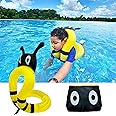Floaties Swim Vest for Child, Portable Inflatable Pool Floats Swimming Ring with Adjustable Safety Buckle, Safety Swim Arm Bands with Double Surround Air Bag, for Kids 30-90 lbs
